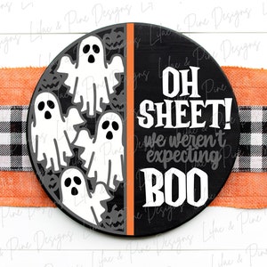 Lustiges Halloween-Schild, Geist-Türschild SVG, Halloween-Willkommensschild, Halloween-Dekor, Oh Blatt SVG, Boo svg, Glowforge svg, Laserschnittdatei