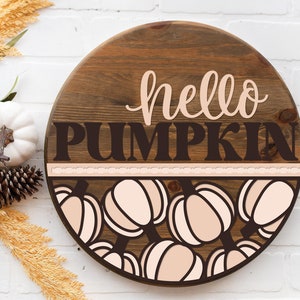 Pumpkin door hanger SVG, Fall door hanger, Help Pumpkin sign, Pumpkin welcome sign SVG, fall decor, Glowforge laser SVG, laser cut file