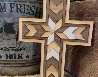 Barn quilt Christian cross SVG, cross SVG, Christian decor SVG, cross puzzle Svg, Svg cuts Christian, Glowforge laser file, laser cut file