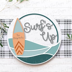 Aloha Türhänger SVG, Surfs Up SVG, Willkommensschild SVG, Türhänger SVG, Surfen SVG, Surfbrett Schild SVG, Glowforge SVG, Laser geschnittene Datei
