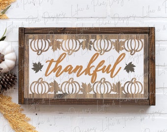 Signe reconnaissant SVG, citrouille automne signe SVG, signe de Thanksgiving svg, svg décoration automne, svg décoration Thanksgiving, Glowforge SVG, fichier découpé au laser