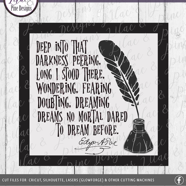 Glowforge sign file, Poe SVG, Edgar Allan Poe quote, Halloween SVG, Gothic Svg, Gothic Home Decor, Tiered Tray Cut File,  Dream quote