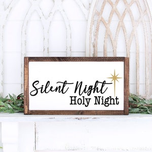 Stille nacht Heilige nacht SVG, kerstster SVG, kerstteken, kerststal SVG, religieuze kerst SVG, vakantie gesneden bestand, Glowforge laser