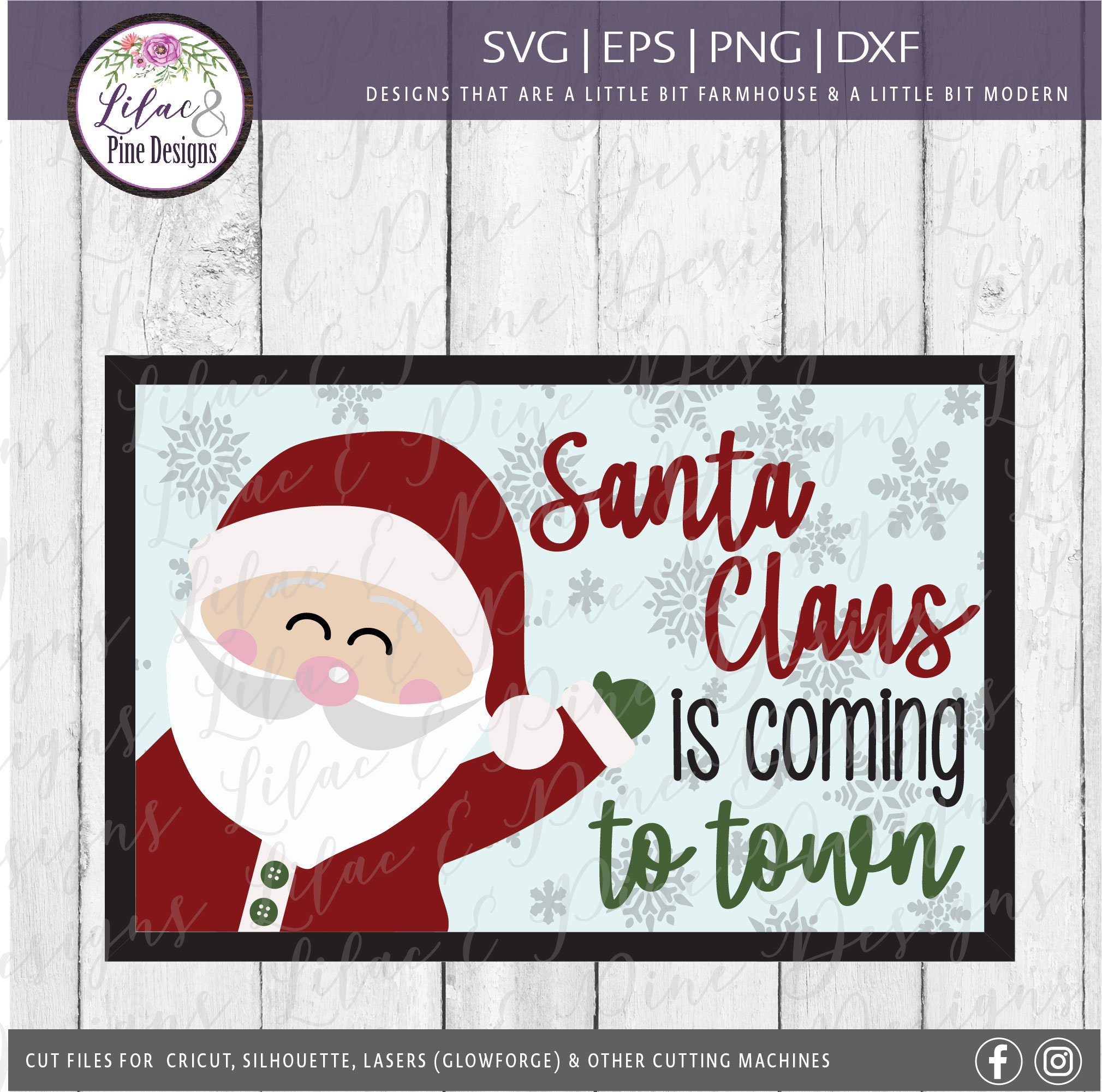 Santa Claus is Coming to Town SVG, Glowforge SVG, Christmas SVG ...