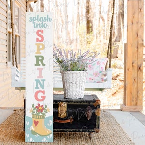 Spring Porch Sign SVG, Spring Porch Leaner, Rain Boots Welcome Sign ...