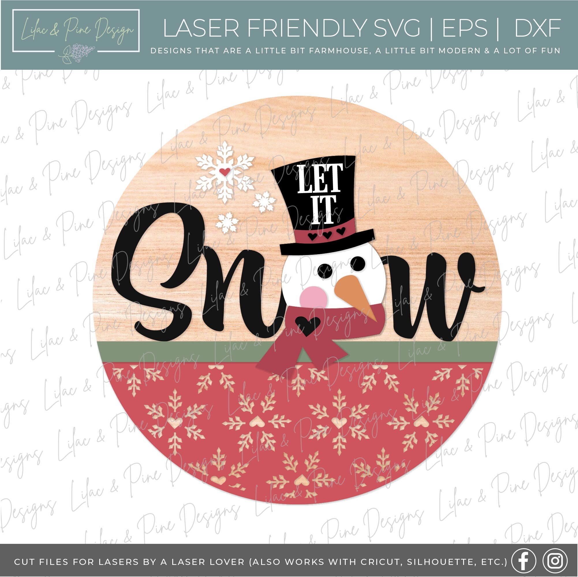 Let It Snow Sign SVG, Snowman Welcome Sign SVG, Winter Door Hanger SVG ...