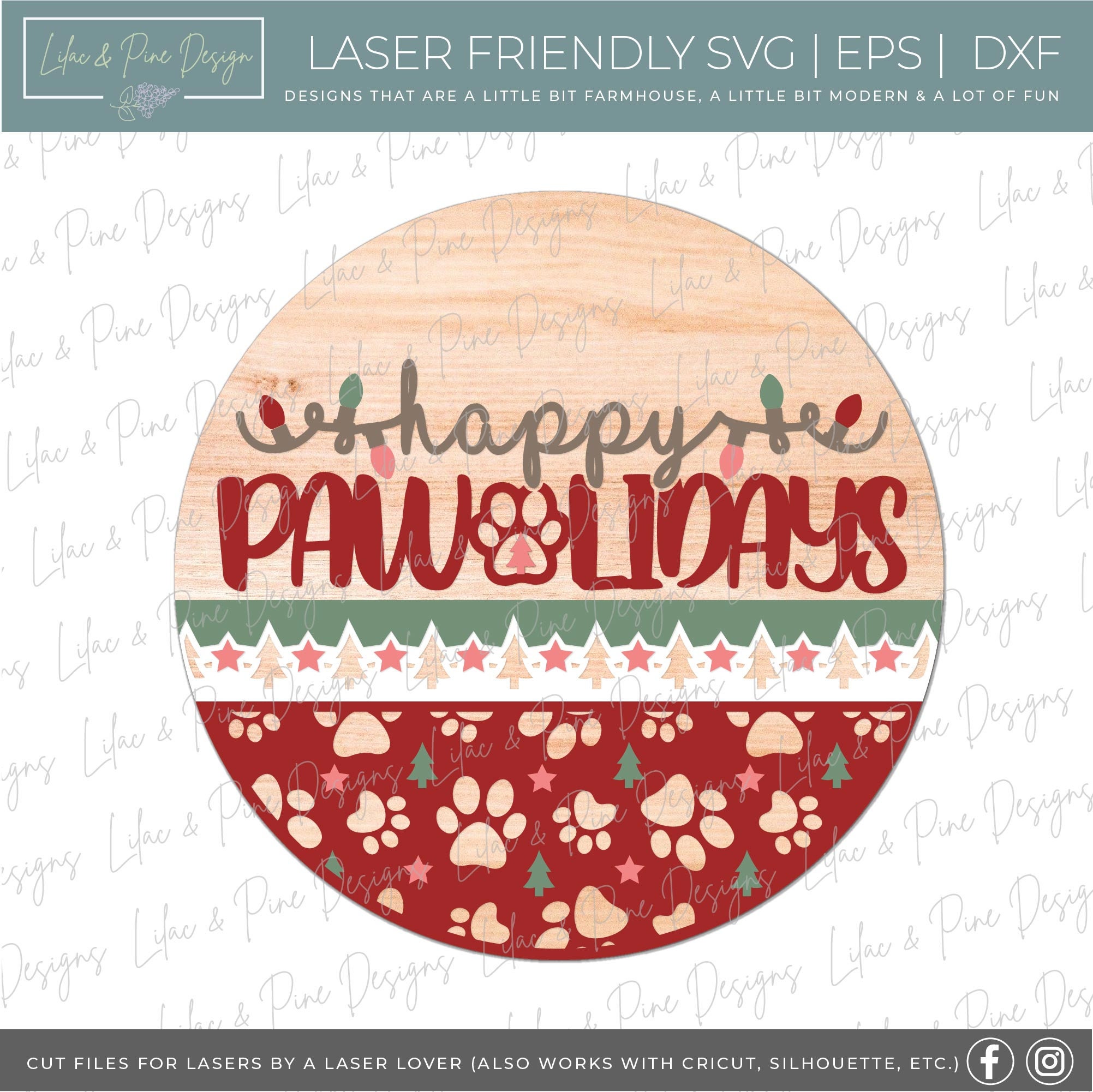 QROZIAR Federa Per Cuscino Decorativa Natalizia "Happy Pawlidays" Con Quadri E Motivi Per Amanti Animali, 30x50 Cm, Morbido Poliestere Per Divano E Soggiorno