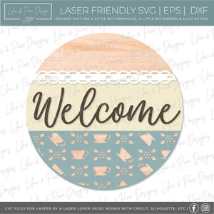 Spill the Tea SVG, tea party welcome sign, cottage core door hanger, Glowforge SVG, laser cut file
