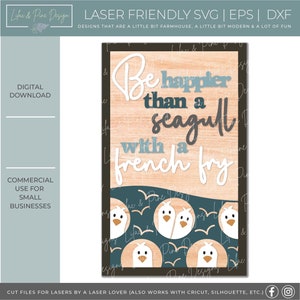 Funny Seagull Sign SVG - laser cut file - Glowforge SVG