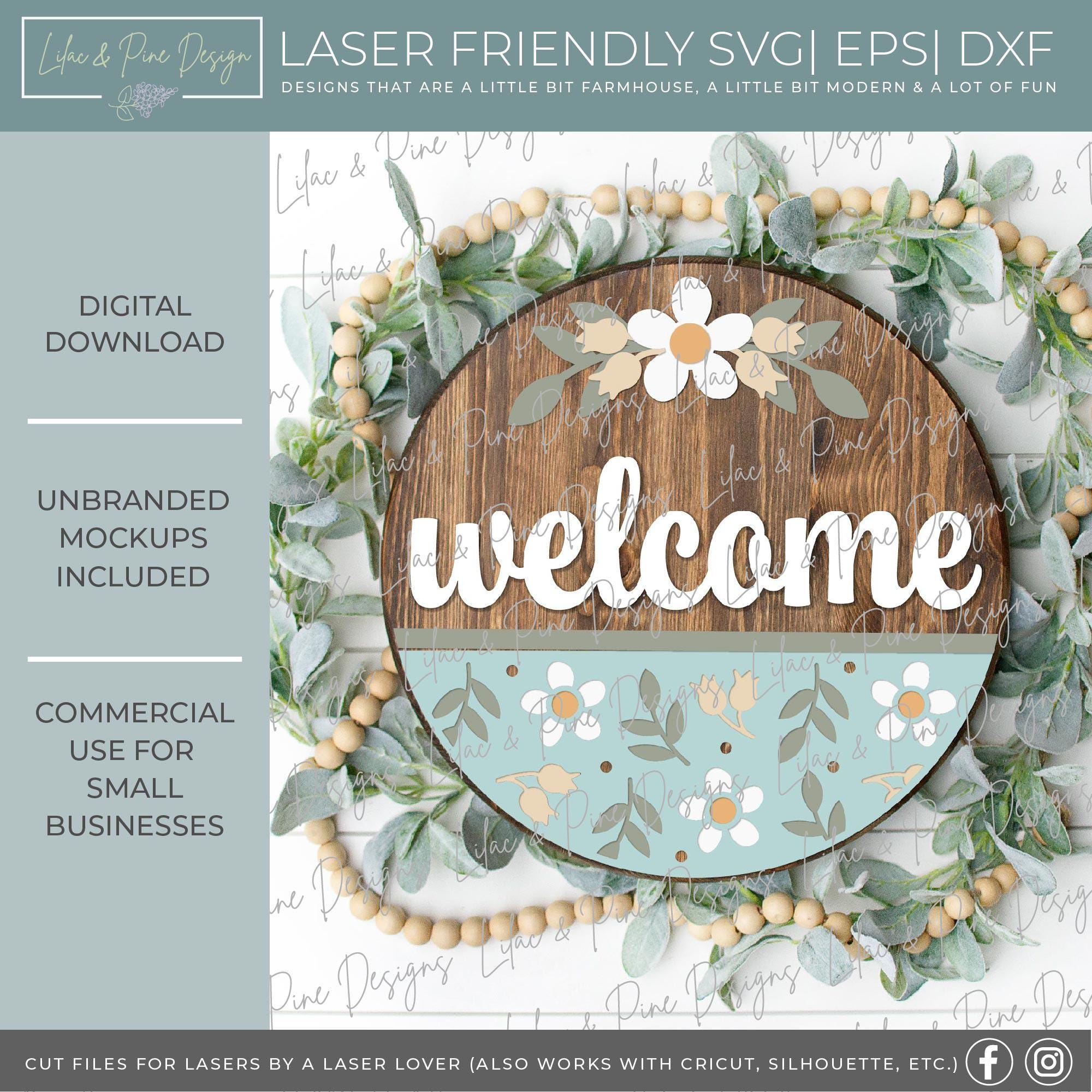 Snarky Welcome Door Hanger SVG, Funny Round Sign, Floral Welcome Sign ...