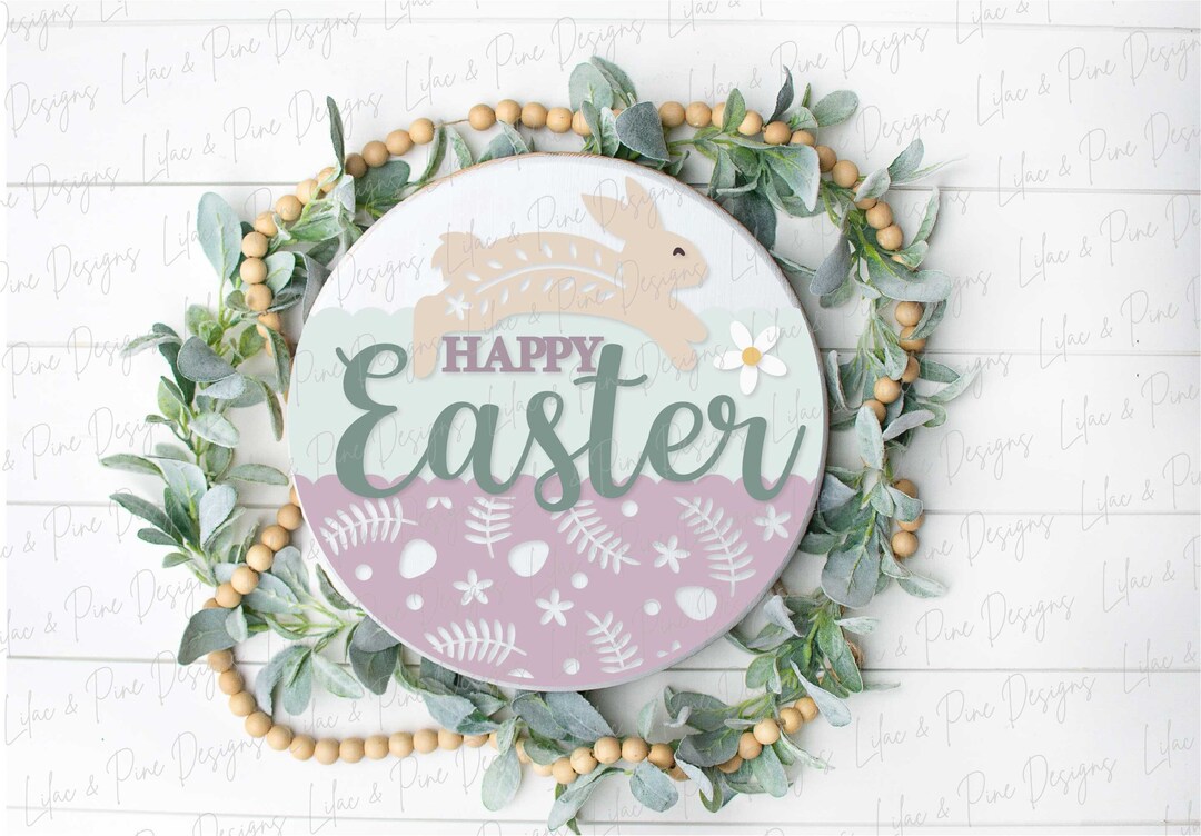Cartello Decorativo In Legno Per Pasqua – Scritta "FROHE OSTERN" Con Coniglietto, Uova E Fiori, Da Appendere A Porta O Parete