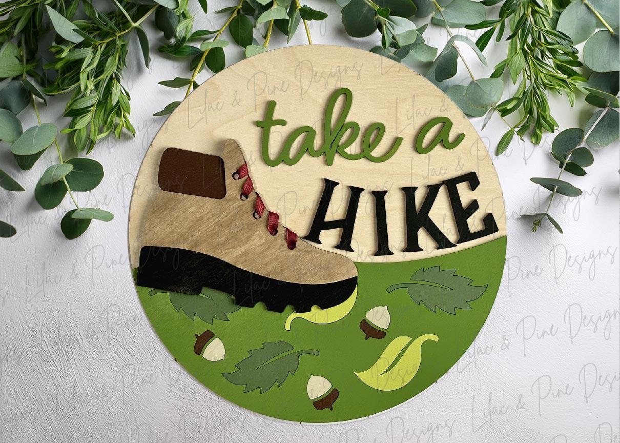Take a Hike Door Hanger, Snarky Sign SVG, Funny Round Welcome Sign ...