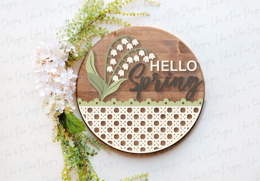 Spring Welcome Sign SVG, Hello Spring Door Hanger, Floral Welcome Sign ...