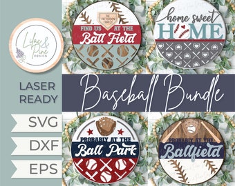 baseball sign bundle, softball svg, baseball mom door hanger SVG, home sweet home sign svg, welcome sign SVG, Glowforge SVG, laser cut file