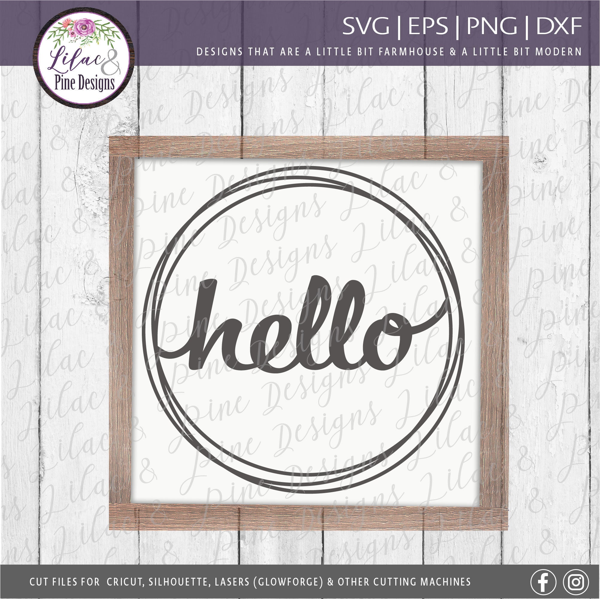 Hello SVG SVG Hello Circle SVG Front Door Sign Svg Etsy Canada