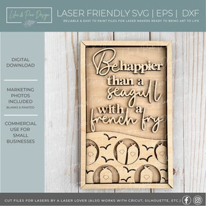 Funny Seagull Sign SVG - laser cut file - Glowforge SVG