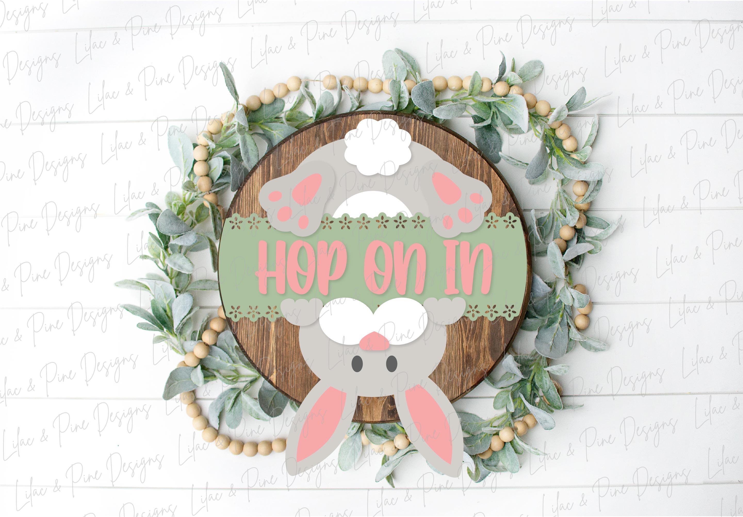 Hop on in Sign SVG, Bunny Welcome Sign SVG, Easter Bunny Door Hanger ...