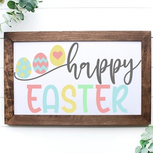 Happy Easter egg SVG, Easter Sign SVG, Easter egg svg, spring SVG, Easter Sign, farmhouse decor, Cricut svg, Glowforge Svg, laser cut file image 3
