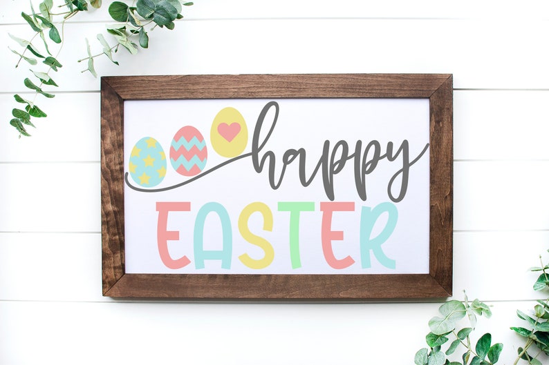 Happy Easter egg SVG, Easter Sign SVG, Easter egg svg, spring SVG, Easter Sign, farmhouse decor, Cricut svg, Glowforge Svg, laser cut file image 3