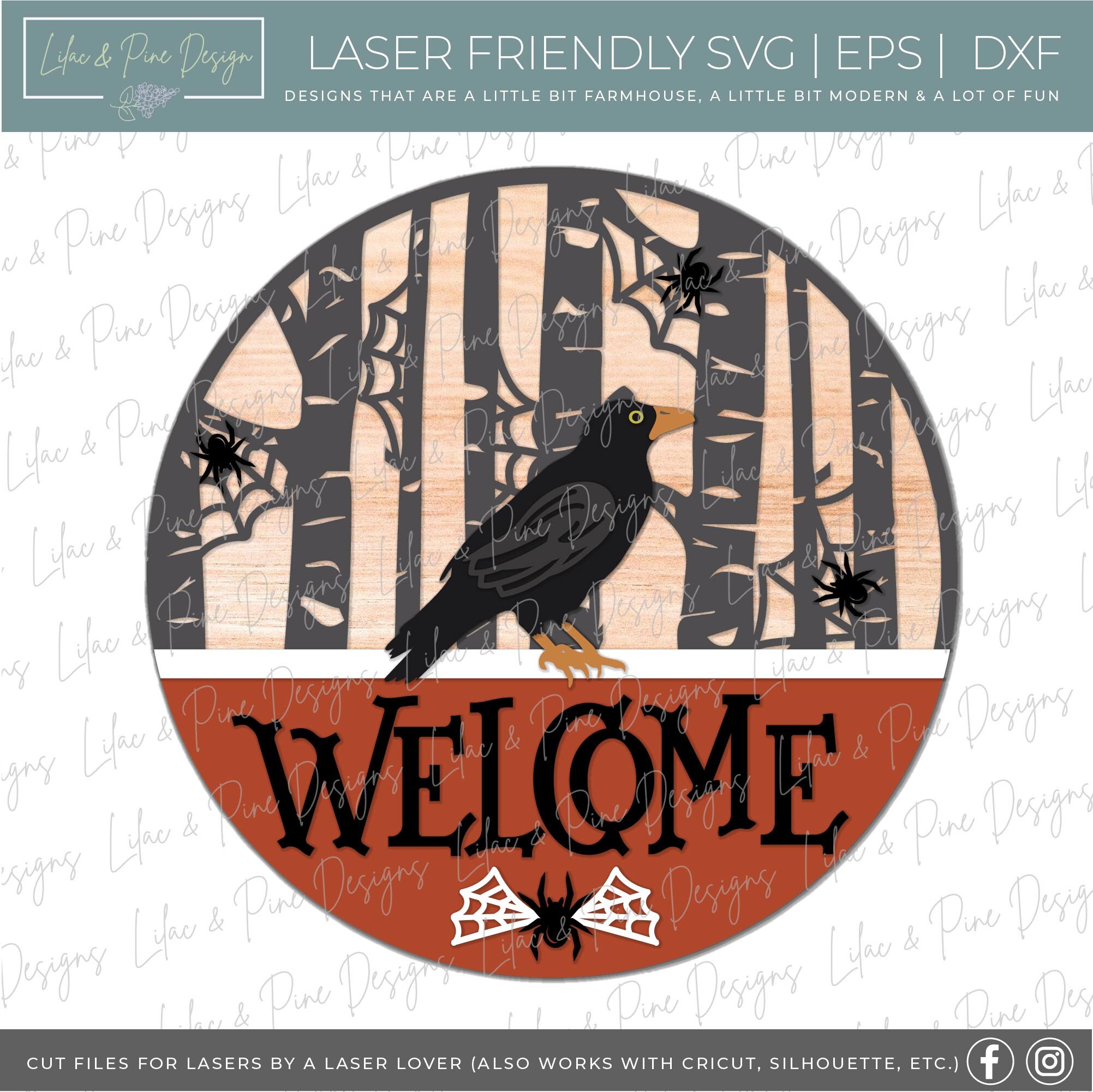 Halloween Welcome Sign Bundle Svg, Halloween Door Hanger SVG, Spooky ...
