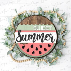 Sweet Summer Watermelon Sign, Summer Door Decor SVG, Watermelon SVG ...