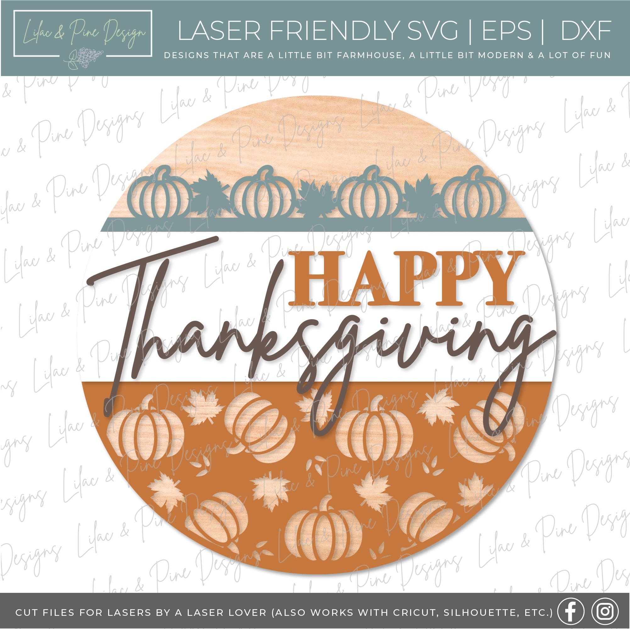 Thanksgiving Door Hanger SVG Fall Pumpkin Sign SVG - Etsy