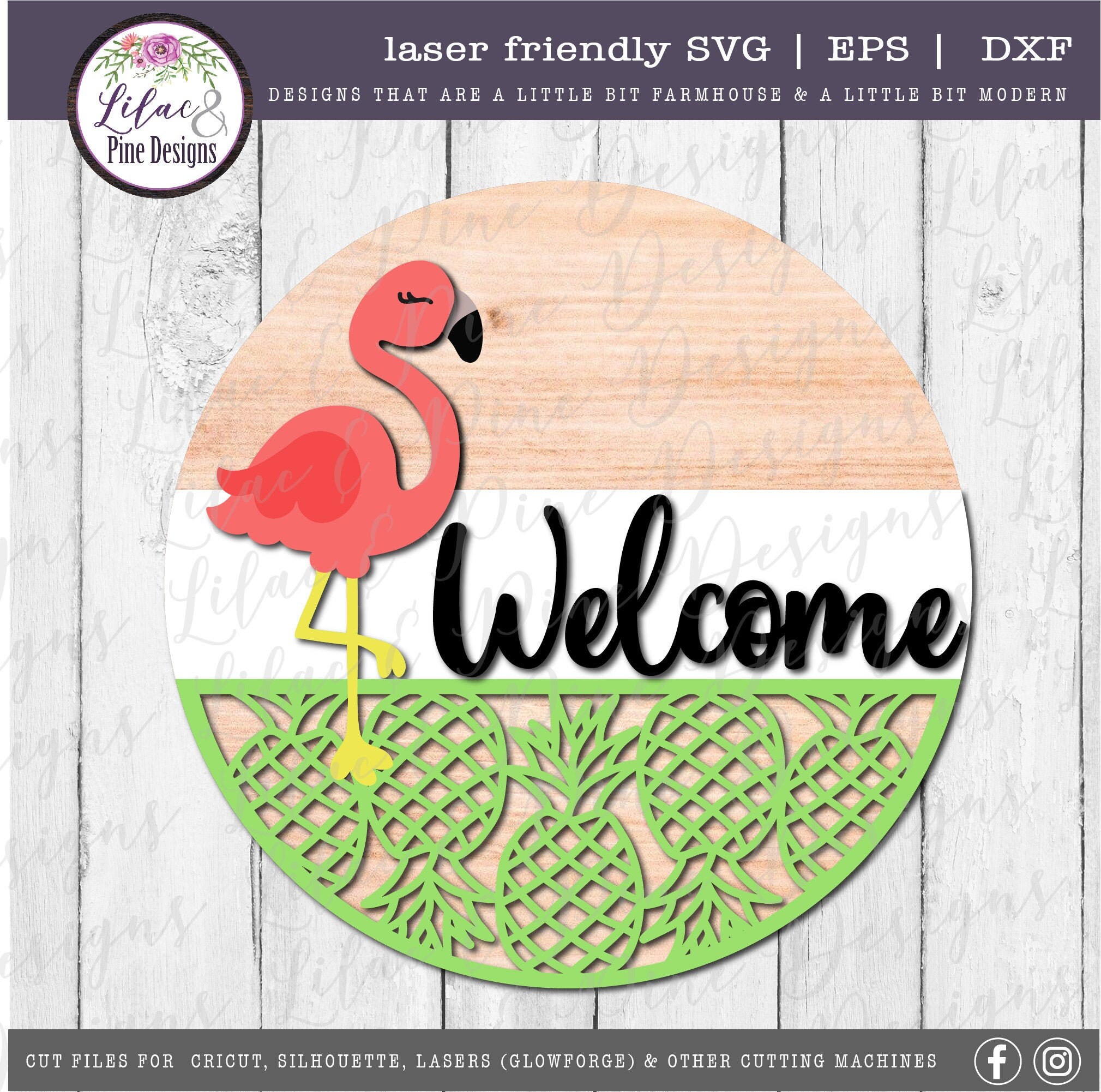 Flamingo Pineapple Welcome sign, Summer sign, summer door decor, Flam…