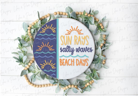 Beach Waves sign SVG, Beach days sign, summer welcome sign SVG, Beach door hanger, summer svg, beach decor, Glowforge SVG, laser cut file