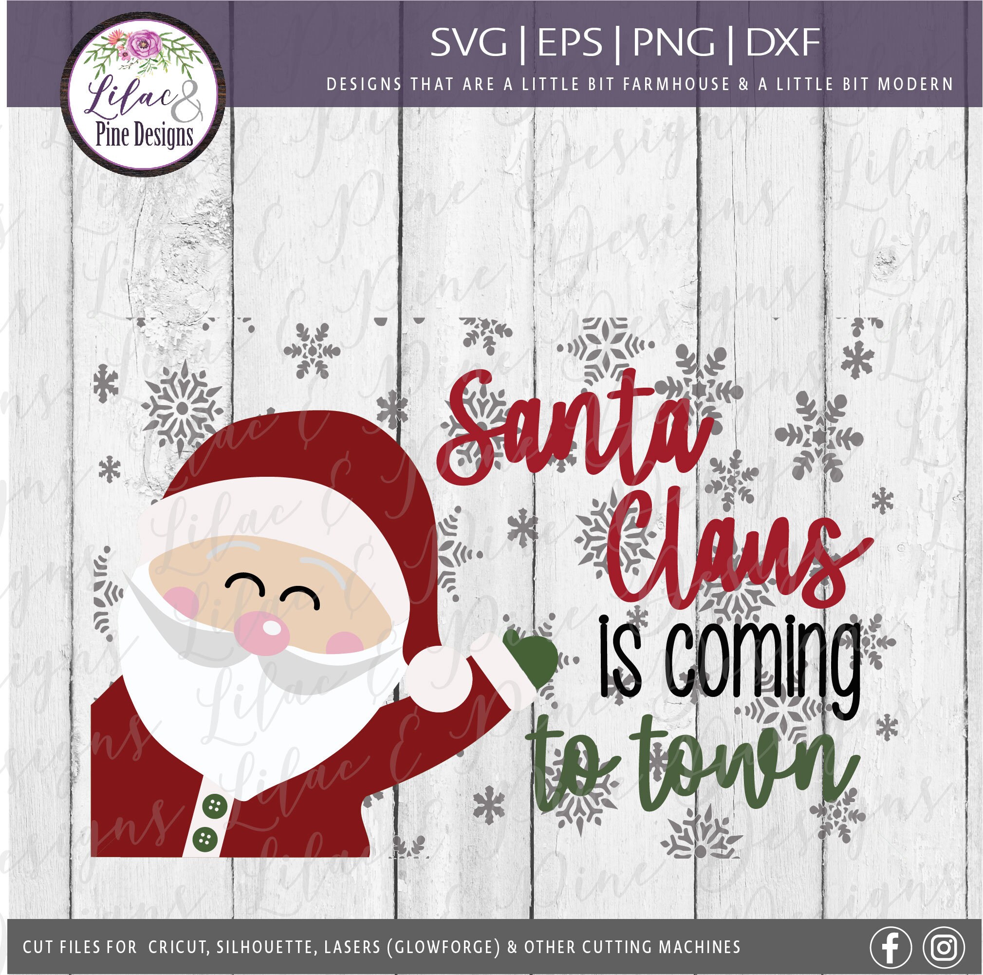 Santa Claus is Coming to Town SVG, Glowforge SVG, Christmas SVG ...