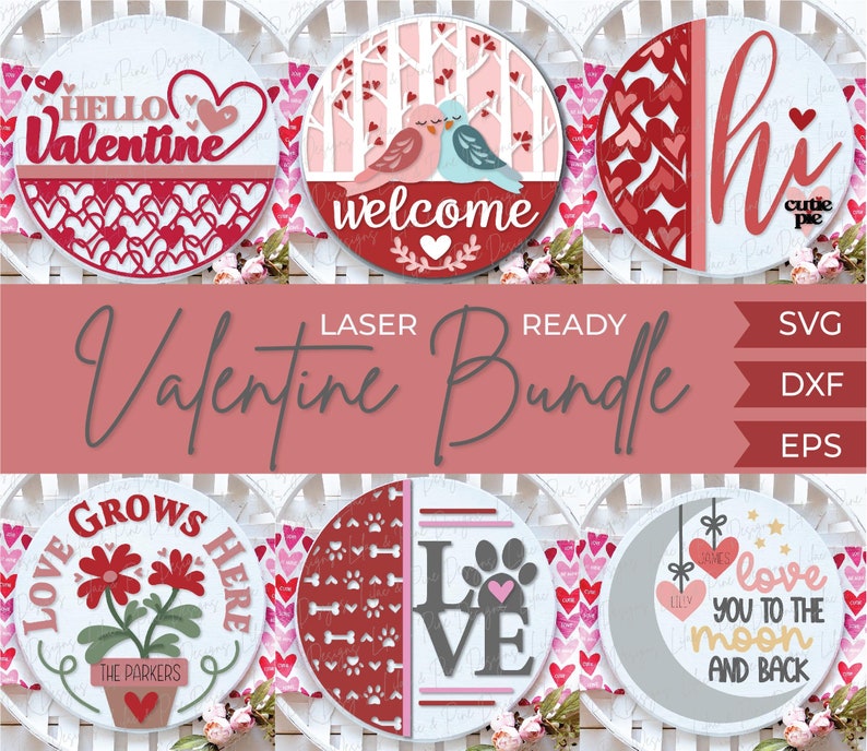 Valentine Door Hanger Bundle SVG Valentine Sign SVG - Etsy