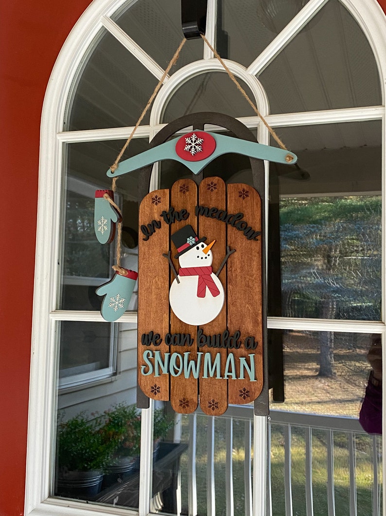Download Decorative Christmas Sled Glowforge SVG Vintage Sled Door ...