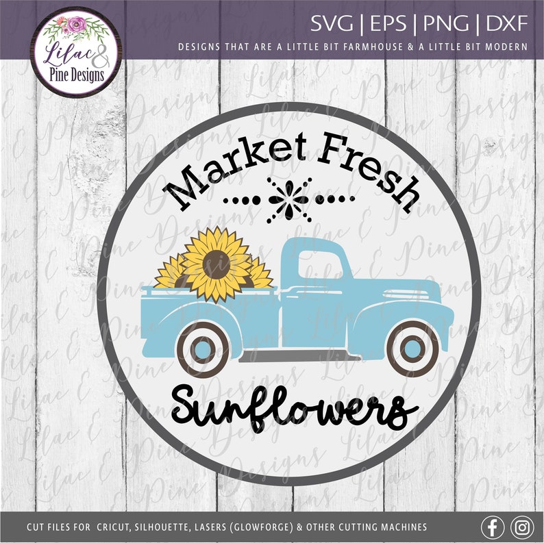 Download Sunflower SVG Market Fresh sign SVG Sunflower Truck SVG | Etsy