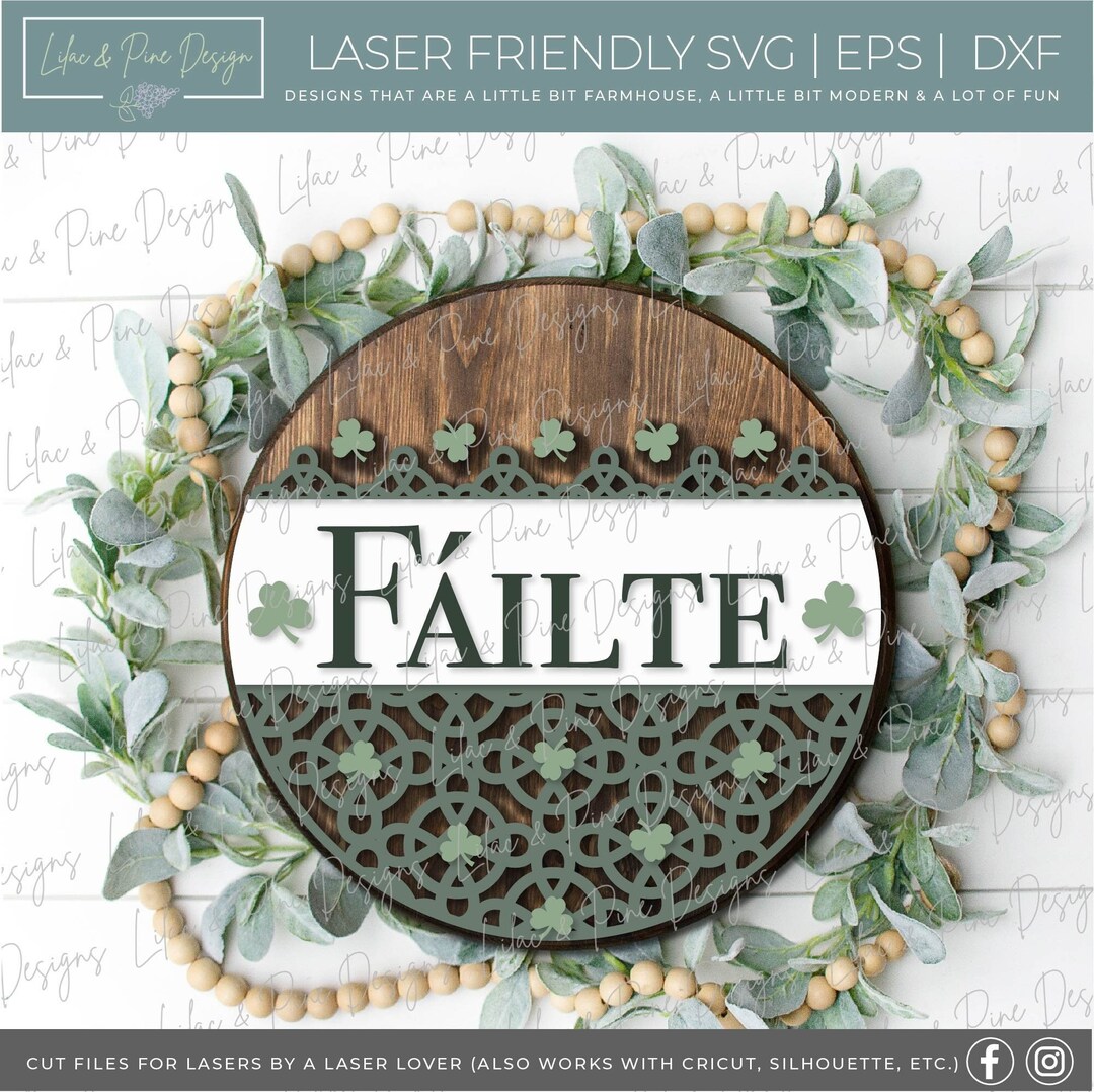 St Patricks Welcome Door Hanger SVG, Irish Welcome Sign, Failte Sign ...