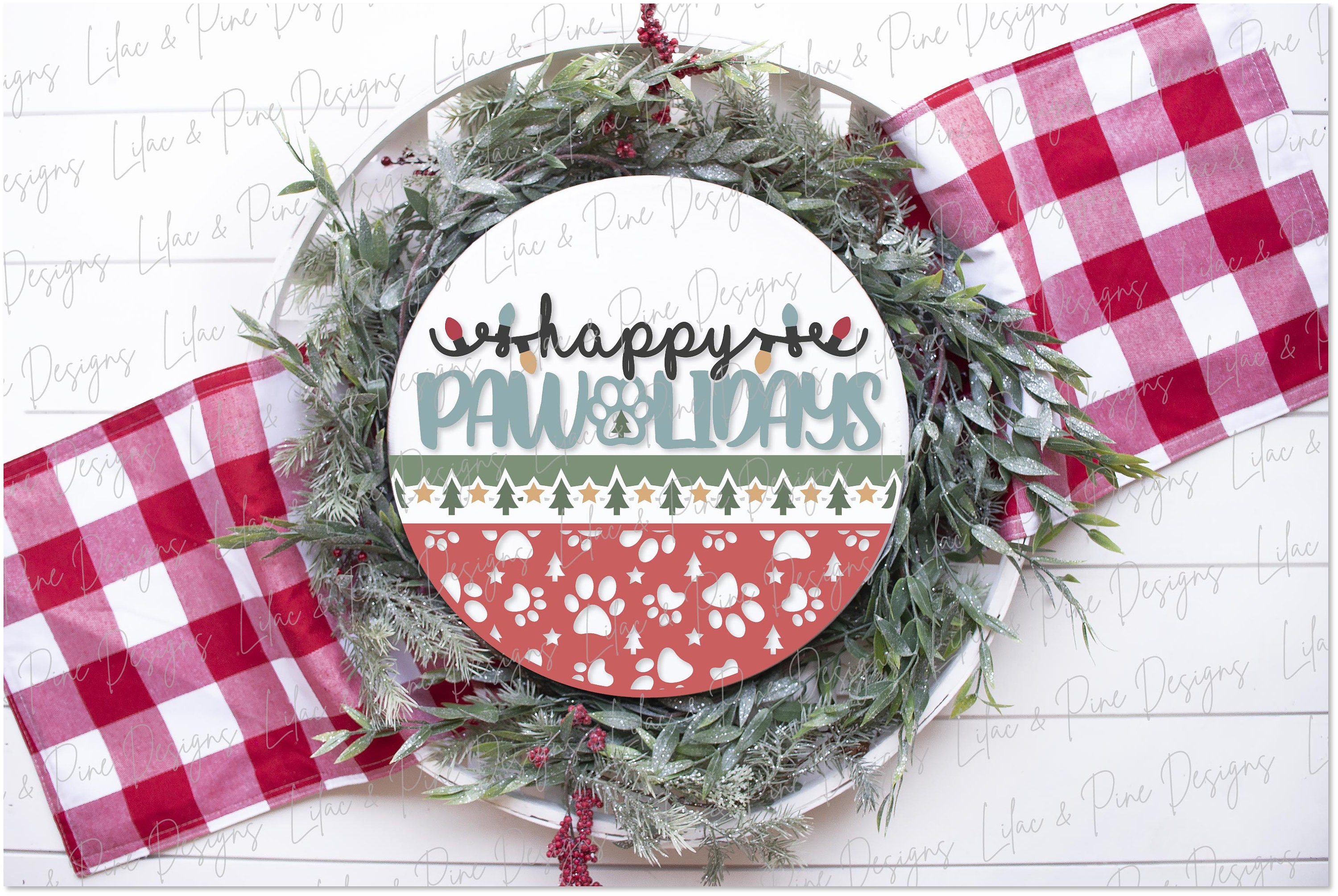 Happy Pawlidays - Christmas Is Coming - Personalized Shaped Door Sign