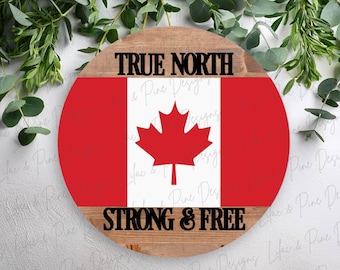 カナダ ウェルカム サイン SVG、カナダ デー ドアハンガー SVG、True North SVG、ポーチ サイン SVG、カナダ国旗 SVG、Glowforge SVG ファイル、レーザーカット ファイル