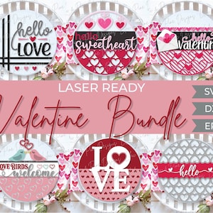 Valentinstag Türschild Bundle, Valentinstag Zeichen Bundle SVG, Valentinstag Laser-Datei, Herzen SVG, Glowforge-Dateien, Laserschnitt-Datei