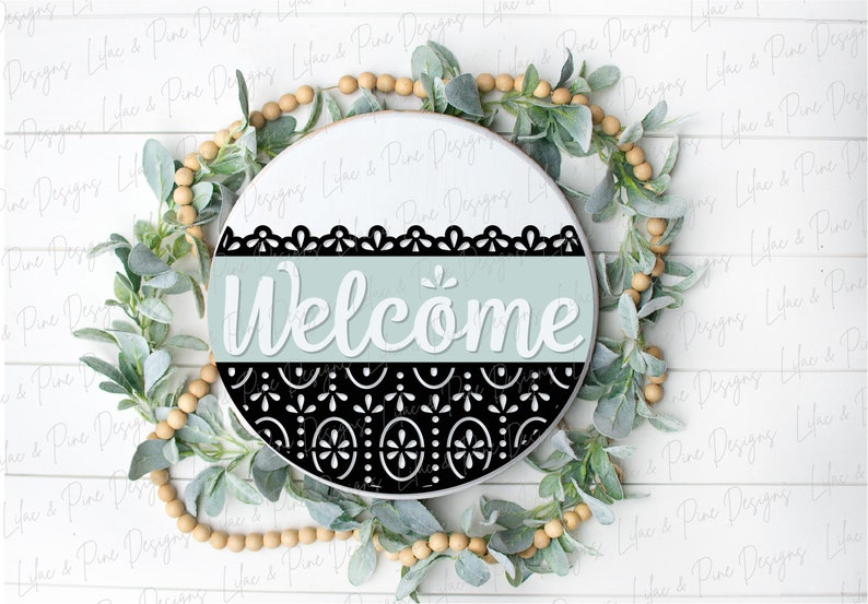 Door Sign SVG Vintage Pattern Door Hanger Etsy