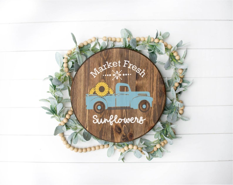 Download Sunflower SVG Market Fresh sign SVG Sunflower Truck SVG | Etsy