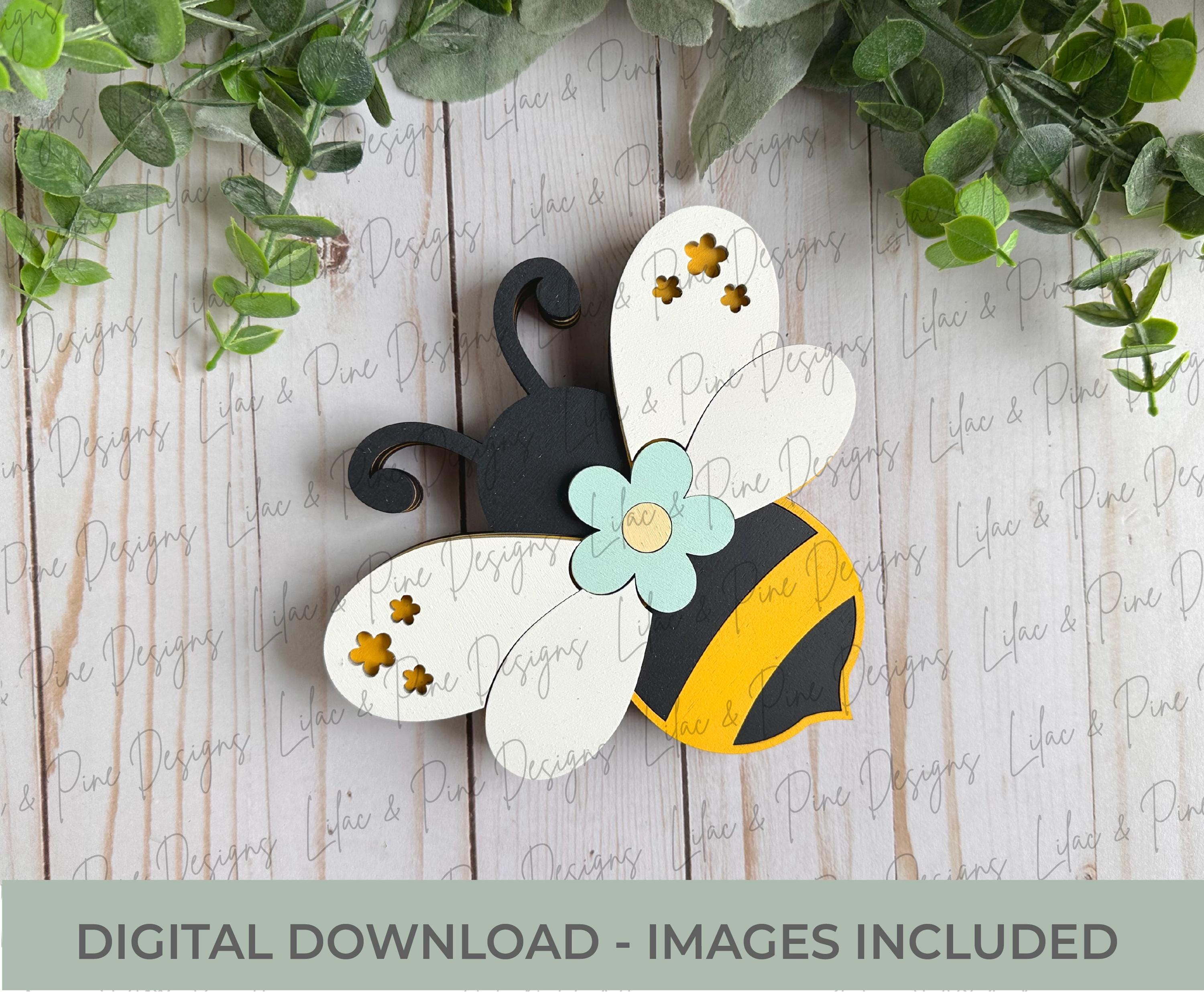 Bee SVG | Layered Bee Laser Cut File | Honey Bee SVG | Glowforge SVG ...
