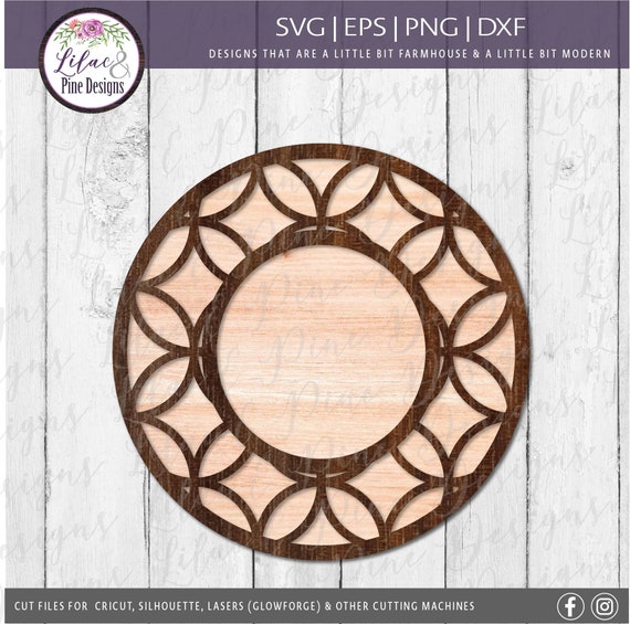 Download Monogram Sign Svg Patterned Door Sign Svg Door Hanger Svg Etsy