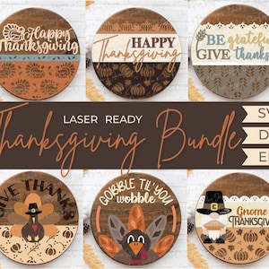 Thanksgiving welcome sign bundle, Thanksgiving door hanger SVG, Turkey sign SVG, Happy Thanksgiving svg, Glowforge SVG, laser cut file