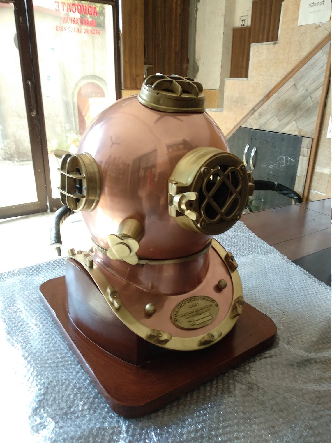 Nautical diving helmet Nautical Copper and Brass Antique Etsy