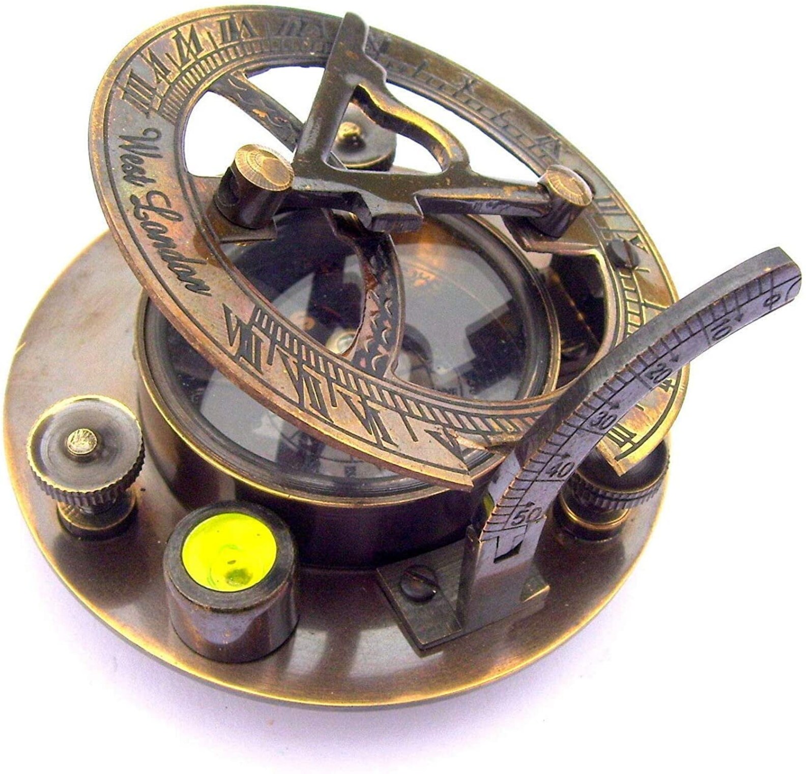 Brass Marine Sundial Compass Brass Sea Compass Antique Brass Etsy