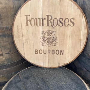 Four roses inspired bourbon barrel head