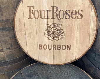 Four roses inspired bourbon barrel head