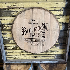 Old fashioned bourbon bar bourbon barrel head