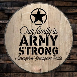 Army strong bourbon barrel head