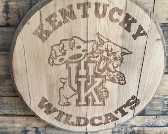 Bourbon barrel head kentucky wildcats inspired, gifts for him