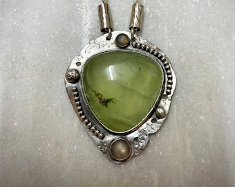 OOAK Prehnite Pendant Necklace