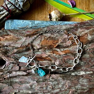 Vintage Sterling Silver Chunky Dice Chain Bracelet! [size 7